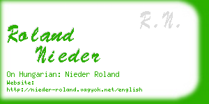 roland nieder business card